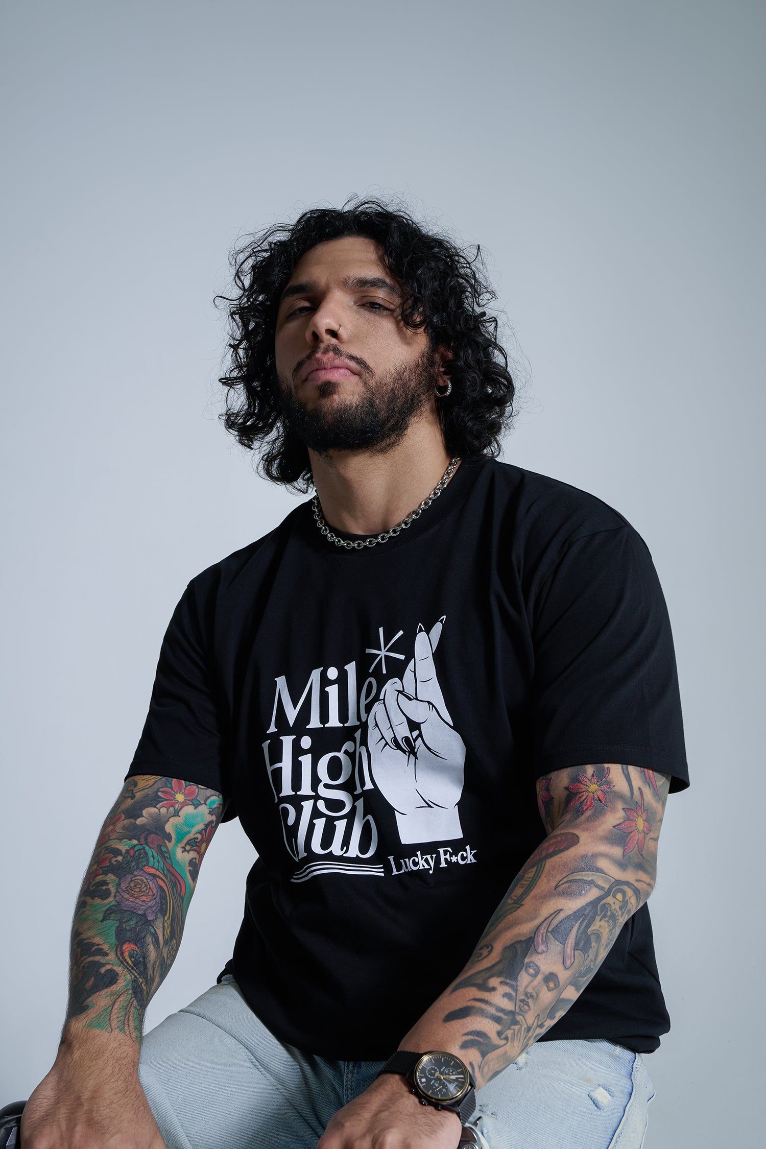 Lucky Energy Black Mile High Club Tee